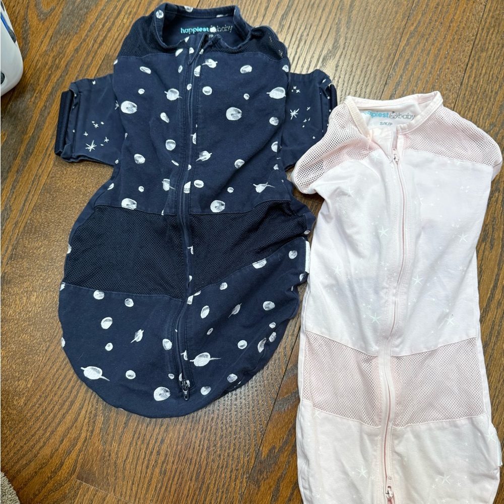 Happiest Baby Zip Swaddle Sleep Sack - Navy & Light Pink